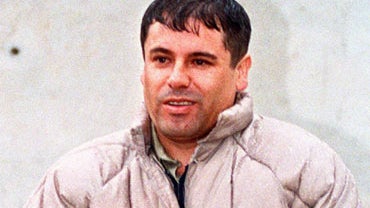 In this June 10, 1993 file photo, Mexican drug lord Joaquin "El Chapo" Guzman, is shown to the press after his arrest at the high security prison of Almoloya de Juarez, on the outskirts of Mexico City. 