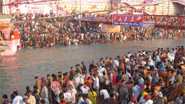 Up to 50 million Hindus will make the pilgrimage to the Indian city of Haridwar where, during the course of the three-month-long Kumbh Mela festival, the faithful will take a spiritually cleansing bath in the Ganges River. 