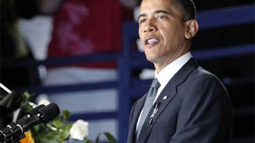 President Barack Obama speaks during a memorial service for the miners killed in the Upper Big Branch Mine, in Beckley, W.Va., Sunday, April 25, 2010. 