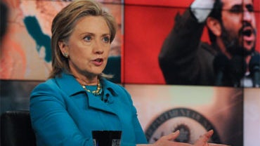 U.S. Secretary of State Hillary Clinton, appears in this pretaped interview on "Meet the Press" in Washington, D.C., Friday, April 30, 2010. 