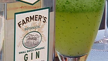 Cocktails and gin featured in a Katie Lee "Early Show" segment. 