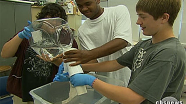 Students at Oakcrest High School in New Jersey have ideas about how to fix the oil spill in the Gulf.  