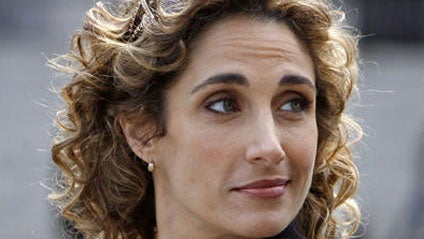 Actress Melina Kanakaredes. of the CBS television series "CSI:NY," stops while filming a 2007  episode in Foley Square, in New York. (AP Photo)  