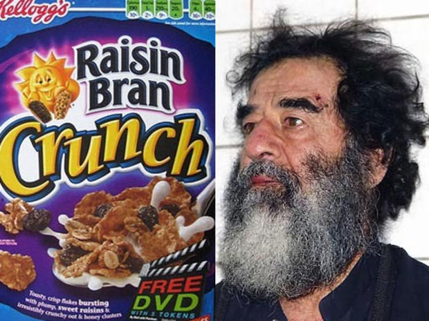 Kellog's Raisin Bran Crunch, Saddam Hussein 