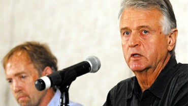 Patrick Daniel, CEO of Enbridge Inc., speaks during a news conference in Battle Creek, Mich., July 28, 2010. The company had been cited for 30 enforcement actions since 2002 by the Pipeline and Hazardous Materials Safety Administration. 
