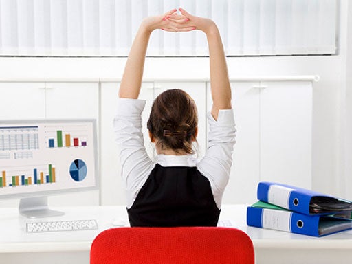 sitting at desk, desk, office, paperwork, secretary, generic, stock 