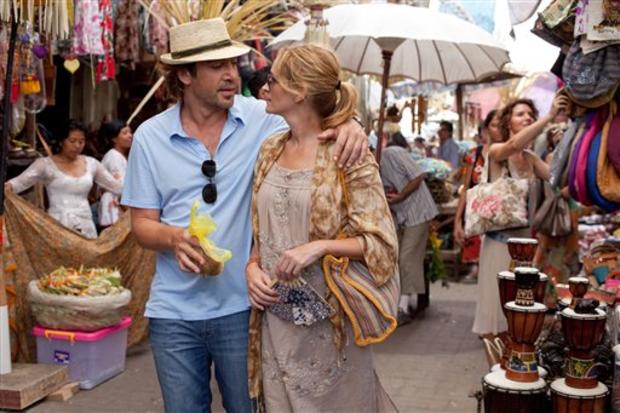 In this film publicity image released by Sony, Javier Bardem, left, and Julia Roberts are shown in a scene from "Eat, Pray, Love." (AP Photo/Sony, Francois Duhamel) 