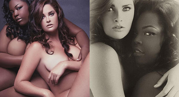 America's Next Top Model cycle 10 winner Whitney Thompson and Chenese Lewis pose nude for Love Your Body Day 2010. 