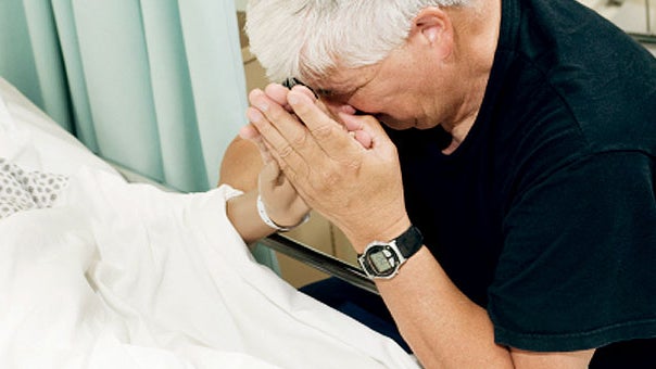 end of life care, praying, sick, dead, old, dying, generic, stock 