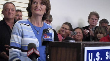 U.S. Senator Lisa Murkowski (R) Alaska and Republican candidate for U.S. Senate Joe Miller. 