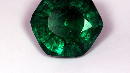 This undated photo provided by gemologist C.R. "Cap" Beesley shows the Carolina Emperor emerald after its final cut. Gem experts say the emerald yielded at a North Carolina farm may be the biggest ever uncovered in North America. The 65-carat emerald was  
