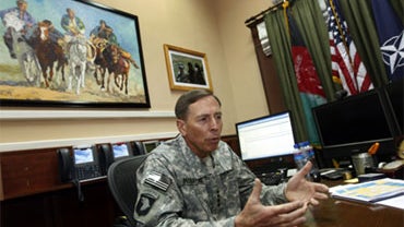Gen. David Petraeus, the commander of ISAF and U.S. forces in Afghanistan speaks to the media at his office in Kabul, Afghanistan, Tuesday, Aug. 31, 2010. 