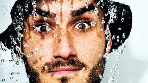 wet man, rain, shower, generic, stock 