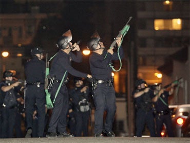 Protesters Pelt LA Police Station Over Shooting 