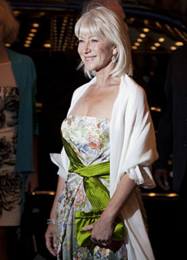 Oscar-winning actress Helen Mirren arrives for the screening of the film "Brighton Rock" during the 2010 Toronto International Film Festival, Monday, Sept. 13, 2010, in Toronto. (AP Photo/The Canadian Press, Darren Calabrese) 