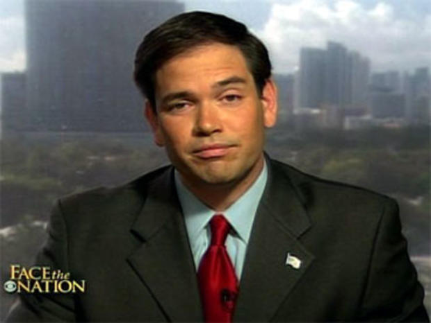 Marco Rubio, the Florida Republican Senate nominee aligned with the Tea Party movement, said both the Republican and the Democratic parties are to blame for the country's problems. 