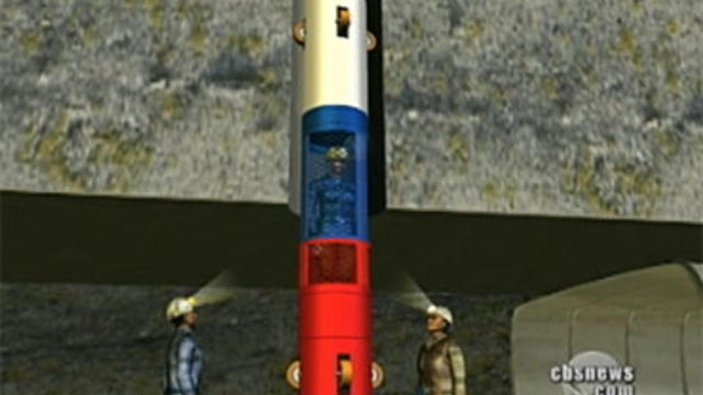 An animated graphic of the rescue capsule. 