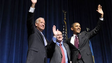 President Barack Obama, Vice President Joe Biden, Chris Coons 