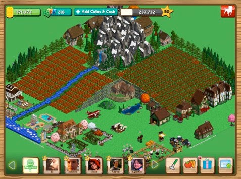 FarmVille running on the iPad. 