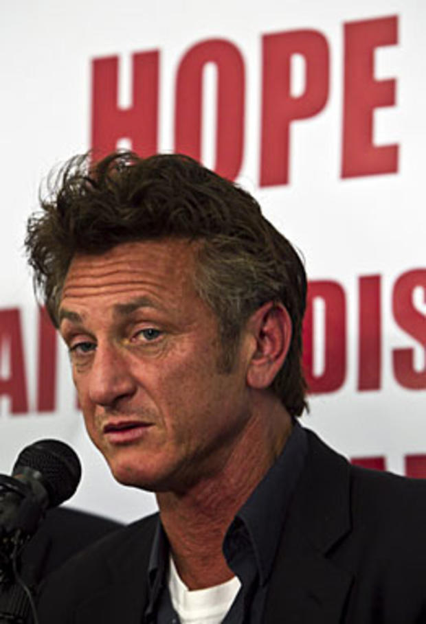 Academy Award-Winning Actor Sean Penn discusses the progress of relief efforts in Haiti while at the Pollack Haitian Hope Center in Mesa, Ariz. on Wednesday, Nov. 17, 2010. (AP Photo/The Arizona Republic, Charlie Leight) 