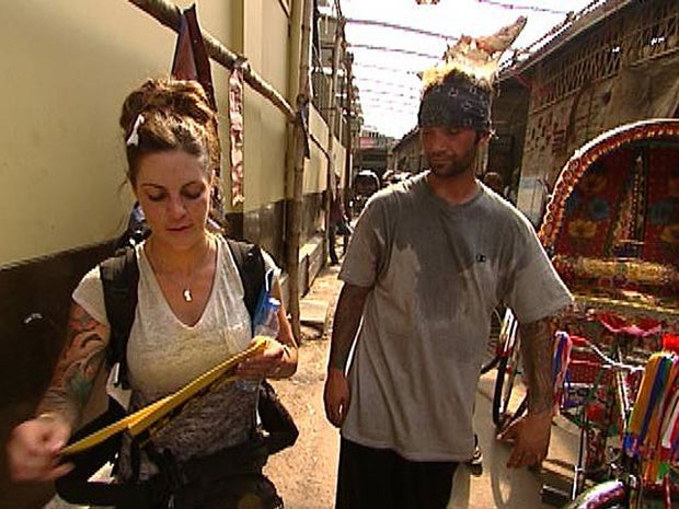 Nick and Vicki, above, have a lot of ground  to cover  in next week's leg of "The Amazing Race." (CBS Photo) 