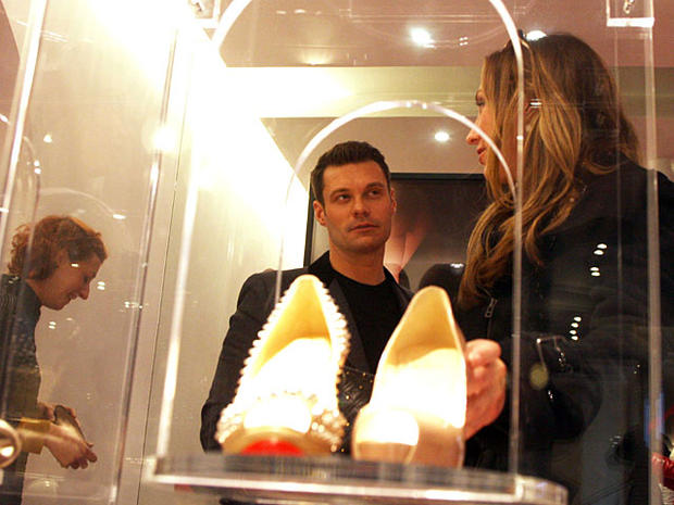 "American Idol" host Ryan Seacrest and his girlfriend, singer and dancer Julianne Hough  visit a art photo gallery in Saint Germain Des Paris in Paris. 