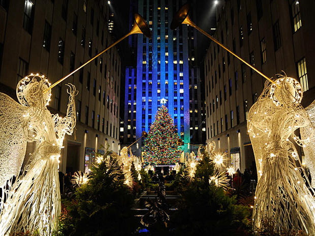 The Rockefeller Center Christmas tree stands lit during the 78th annual lighting ceremony Tuesday, Nov. 30, 2010, in New York. (AP Photo/Jason DeCrow 