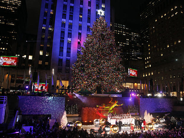 The Rockefeller Center Christmas tree stands lit during the 78th annual lighting ceremony Tuesday, Nov. 30 , 2010 in New York. (AP Photo/Stephen Chernin)   -------------------------------------------------------------------------------- 