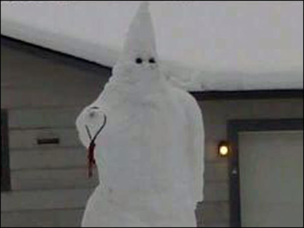 Snow White Supremacist? Klan Snowman with Noose Angers Idaho Man's Neighbors 