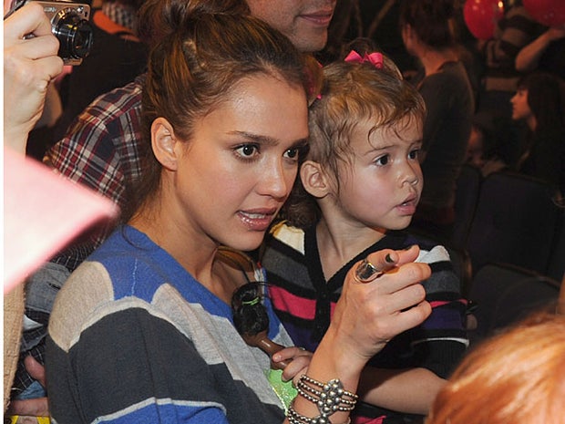 LOS ANGELES, CA - NOVEMBER 27: Actress Jessica Alba, producer Cash Warren and daughter Honor Warren attend Yo Gabba Gabba! Live! There's A Party In My City at Nokia L.A. Live on November 27, 2010 in Los Angeles, California. (Photo by Alberto E. Rodriguez/ 