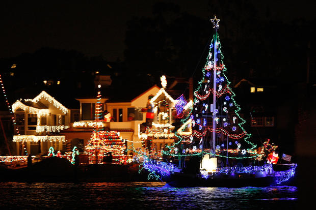 Boats And Yachts Take Part In The Newport Beach Christmas Boat Parade 