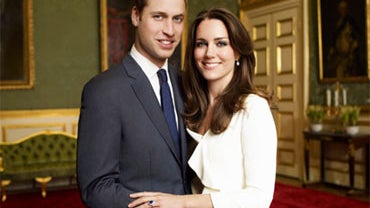 Prince William and Miss Catherine Middleton pose in the Council Chamber in the State Apartment of St James's Palace, November 25, 2010 in London, England, in one of two official portraits marking their engagement. 