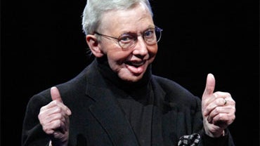 Film critic Roger Ebert accepts the ShoWest Career Achievement in Film Journalism Award at the Paris Las Vegas during ShoWest, the official convention of the National Association of Theatre Owners, April 2, 2009 in Las Vegas, Nevada. 