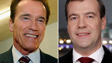 California Gov. Arnold Schwarzenegger and Russian President Dmitry Medvedev  