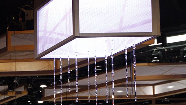 This Jan. 12, 2011 photo shows the stage that will be used for the Golden Globe Awards at the Beverly Hilton Hotel in Beverly Hills, Calif. The Golden Globe awards will air on Sunday, Jan. 16. (AP Photo/Matt Sayles) 