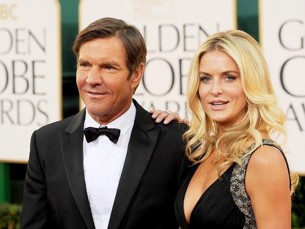 Dennis Quaid and wife Kimberly Quaid arrive at the 68th Annual Golden Globe Awards in 2011. 