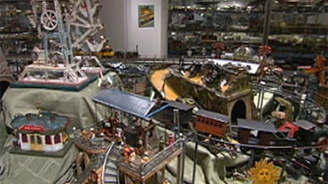 Just a small part of Jerry Green's massive collection of model trains, dating back to the mid-19th century. 