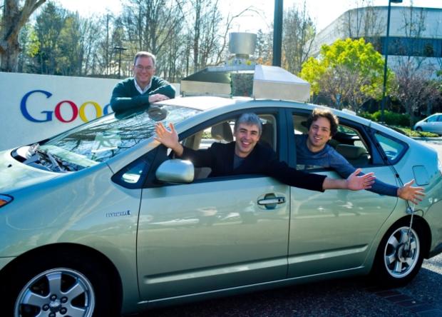 Eric Schmidt, Larry Page, and Sergey Brin 