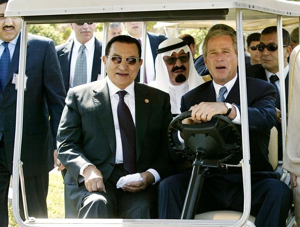 George W. Bush and Mubarak 
