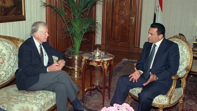 Jimmy Carter and Hosni Mubarak 