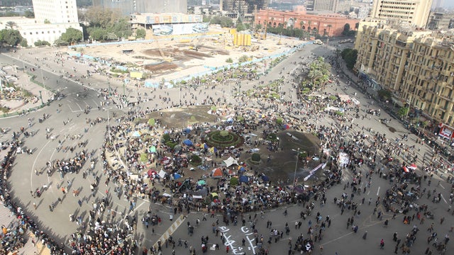 Protesters in Cairo's Tahrir Square 