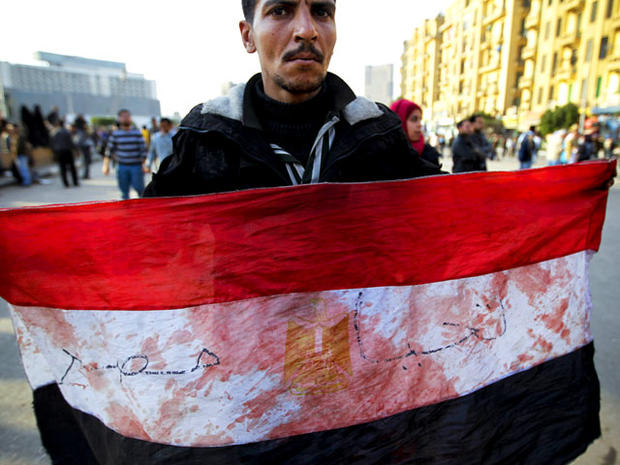 Anti-government protestor in Tahrir Sqaure, Cairo 