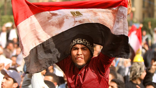 Protesters in Cairo's Tahrir Square 