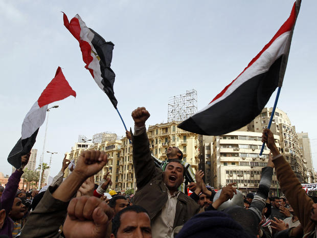 Protesters in Cairo's Tahrir Square 