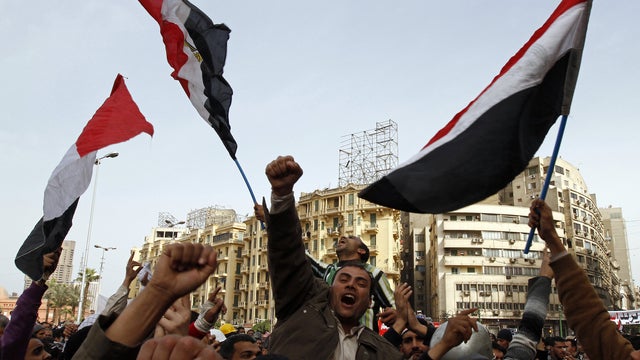 Protesters in Cairo's Tahrir Square 