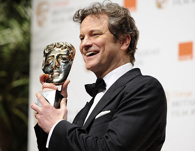 Colin Firth poses with the award for Best Actor backstage during the BAFTA Film Awards 2011, at The Royal Opera House in London, Sunday, Feb. 13, 2011. (AP Photo/Jonathan Short) 