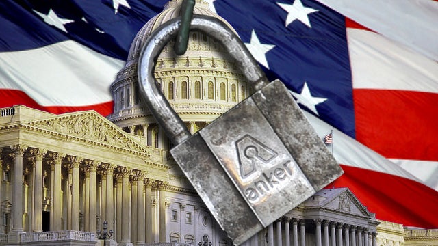 Capitol dome with lock and flag 