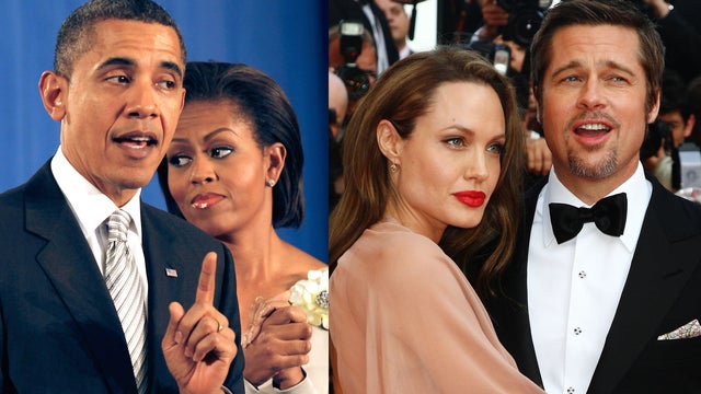 President Barack Obama, Michelle Obama,Angelina Jolie and Brad Pitt 