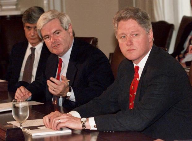 Newt Gingrich and Bill Clinton 