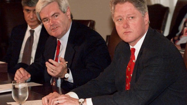 Newt Gingrich and Bill Clinton 